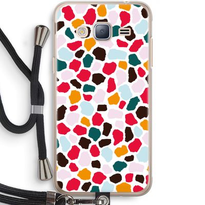 Colored Giraffe: Samsung Galaxy J3 (2016) Transparant Hoesje met koord