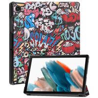 Basey Samsung Galaxy Tab A8 Hoesje Kunstleer Hoes Case Cover -Graffity - thumbnail