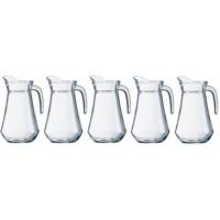 Bellatio Decorations Schenkkan - 5x - Limonade - karaf - van glas - 1,6 liter - 24 x 14 cm