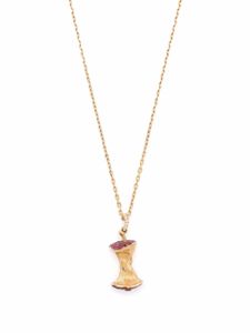 Aurelie Bidermann collier Big Apple en or 18ct orné de diamants et rubis