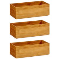 3x Stuks Kast/lade/make-up organizers bamboe hout bakje 15 x 7 x 5 cm