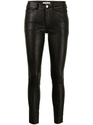 Zadig&Voltaire pantalon skinny en peau d'agneau - Noir