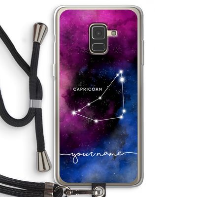 Sterrenbeeld - Donker: Samsung Galaxy A8 (2018) Transparant Hoesje met koord
