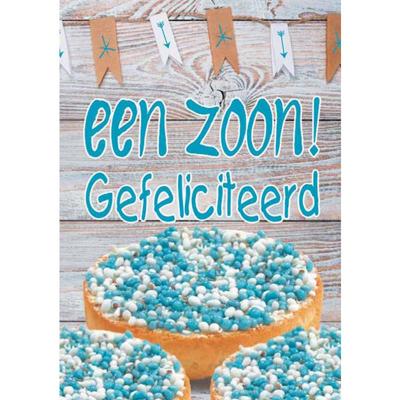 Wenskaarten Geboorte zoon pak a 10 stuks