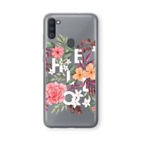 Hello in flowers: Samsung Galaxy A11 Transparant Hoesje