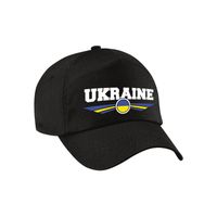 Oekraine / Ukraine landen pet / baseball cap zwart volwassenen - thumbnail