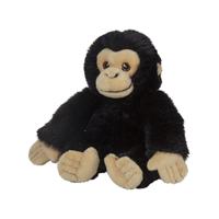 Nature Planet Chimpansee knuffel - 16 cm - pluche aap - zwart - zacht