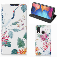 Samsung Galaxy A20e Hoesje maken Bird Flowers - thumbnail
