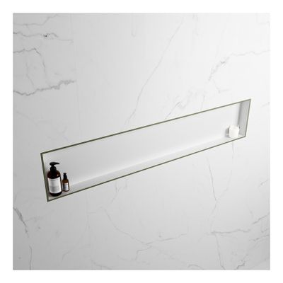 Wandnis Solid Surface Easy | In- en opbouw | 150x30x8 cm | 1 vak | Army/Talc