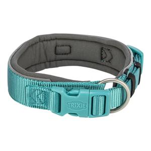 TRIXIE HALSBAND HOND PREMIUM EXTRA BREED AQUA / GRAFIET GRIJS 27-35X2,5 CM