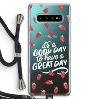 Don't forget to have a great day: Samsung Galaxy S10 Plus Transparant Hoesje met koord