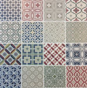 Vloer-/wandtegel blauw Portugees Vintage Country 13x13cm patchwork mat