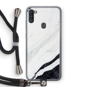 Elegante marmer: Samsung Galaxy A11 Transparant Hoesje met koord