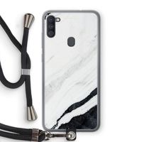 Elegante marmer: Samsung Galaxy A11 Transparant Hoesje met koord