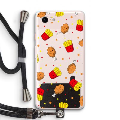 Chicken 'n Fries: Pixel 3 XL Transparant Hoesje met koord