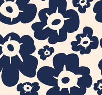 Donkerblauwe klaproos behang bloemen