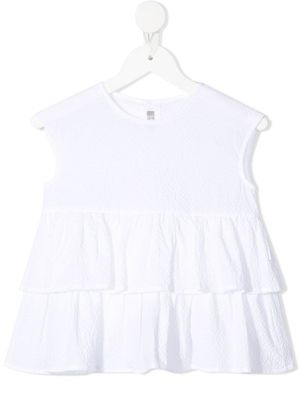 Il Gufo blouse sans manches à bord volanté - Blanc