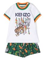 Kenzo Kids ensemble short à logo imprimé - Vert