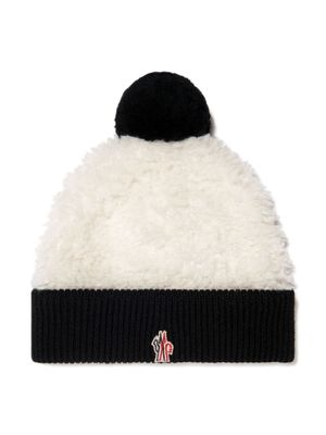 Moncler Enfant bonnet à patch logo - Noir