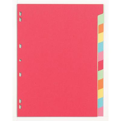 Pergamy tabbladen ft A4, 11-gaatsperforatie, extra sterk karton, geassorteerde kleuren, 12 tabs