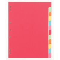 Pergamy tabbladen ft A4, 11-gaatsperforatie, extra sterk karton, geassorteerde kleuren, 12 tabs