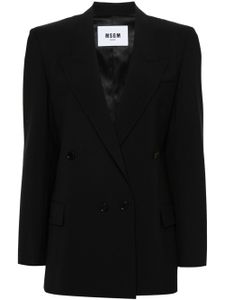 MSGM blazer croisé à revers crantés - Noir