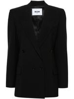 MSGM blazer croisé à revers crantés - Noir - thumbnail