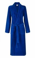 badjas unisex kobaltblauw met sjaalkraag