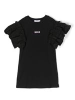 MSGM Kids robe courte à manches volantées - Noir - thumbnail