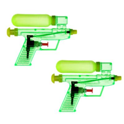 Waterpistool/waterpistolen - 2x - groen - 15 cm - kunststof - afneembaar reservoir