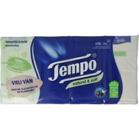Tempo Natural & soft zakdoekjes 8 x 9 stuks