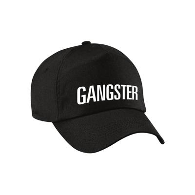 Gangster verkleed petje - zwart - voor kinderen - carnaval