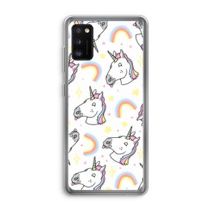 Rainbow Unicorn: Samsung Galaxy A41 Transparant Hoesje