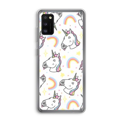 Rainbow Unicorn: Samsung Galaxy A41 Transparant Hoesje