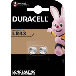 Duracell Knoopcel LR43 1.5 V 2 stuk(s) 73 mAh Alkaline AG12