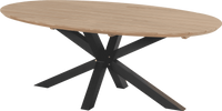 Hartman Ovale Tuintafel 'Stephanie' Teakhout, 200 x 120cm, kleur Naturel/Zwart
