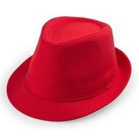 Rood hoedje trilby model voor volwassenen - Verkleedhoofddeksels - thumbnail