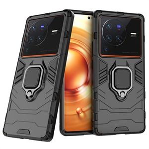 Vivo X80 Pro Hybrid Case met Ringhouder - Zwart