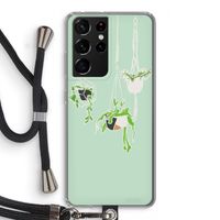 Hang In There: Samsung Galaxy S21 Ultra Transparant Hoesje met koord
