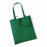 Draagtasje met hengsels - groen - 42 x 38 cm - katoen - 10 liter - boodschappen - gymtas