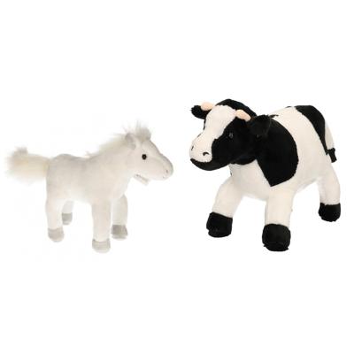 Cornelissen Pluche knuffel boerderijdieren set - Koe en Paard - 20 cm - Zachte kinder knuffels Cornelissen Pluche knuffel boerderijdieren set - Koe en Paard - 20 cm - Zachte kinder knuffels