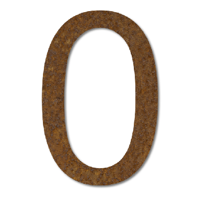 LIROdesign Cortenstaal huisnummer 0 - 15,5 cm - per stuk LIROdesign Cortenstaal huisnummer 0 - 15,5 cm - per stuk