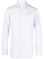 Finamore 1925 Napoli chemise rayée en coton à manches longues - Blanc