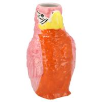 DK Design Bloemenvaas Papegaai - Kyra - oranje - keramiek - 13 x 23 cm - bloemenvaas Lente