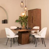 LABEL51 Eetkamertafel Ingo - Espresso - Mangohout - 140 cm - Rond