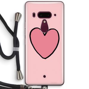 Hartje: HTC U12+ Transparant Hoesje met koord