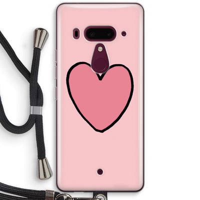 Hartje: HTC U12+ Transparant Hoesje met koord