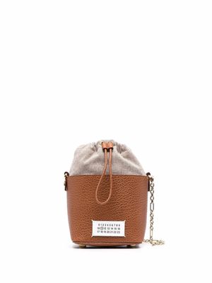Maison Margiela petit sac seau 5AC en cuir - Marron