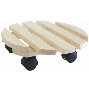 Plantentrolley - multiroller - hout - 30 cm - rond - tot 30 kg   -