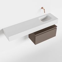 Toiletmeubel Mondiaz Andor | 120 cm | Meubelkleur Smoke | Lex vrijhangend wastafel Talc Rechts | Zonder kraangat